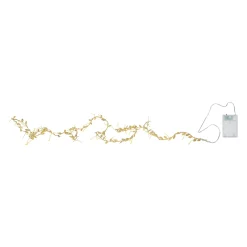 LED-keijuvalot Winny, kultainen, muovia, 200 cm, paristo, paristo