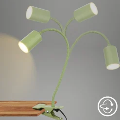 LED-klipsivalaisin Fleks, limenvihreä, joustava, metalli