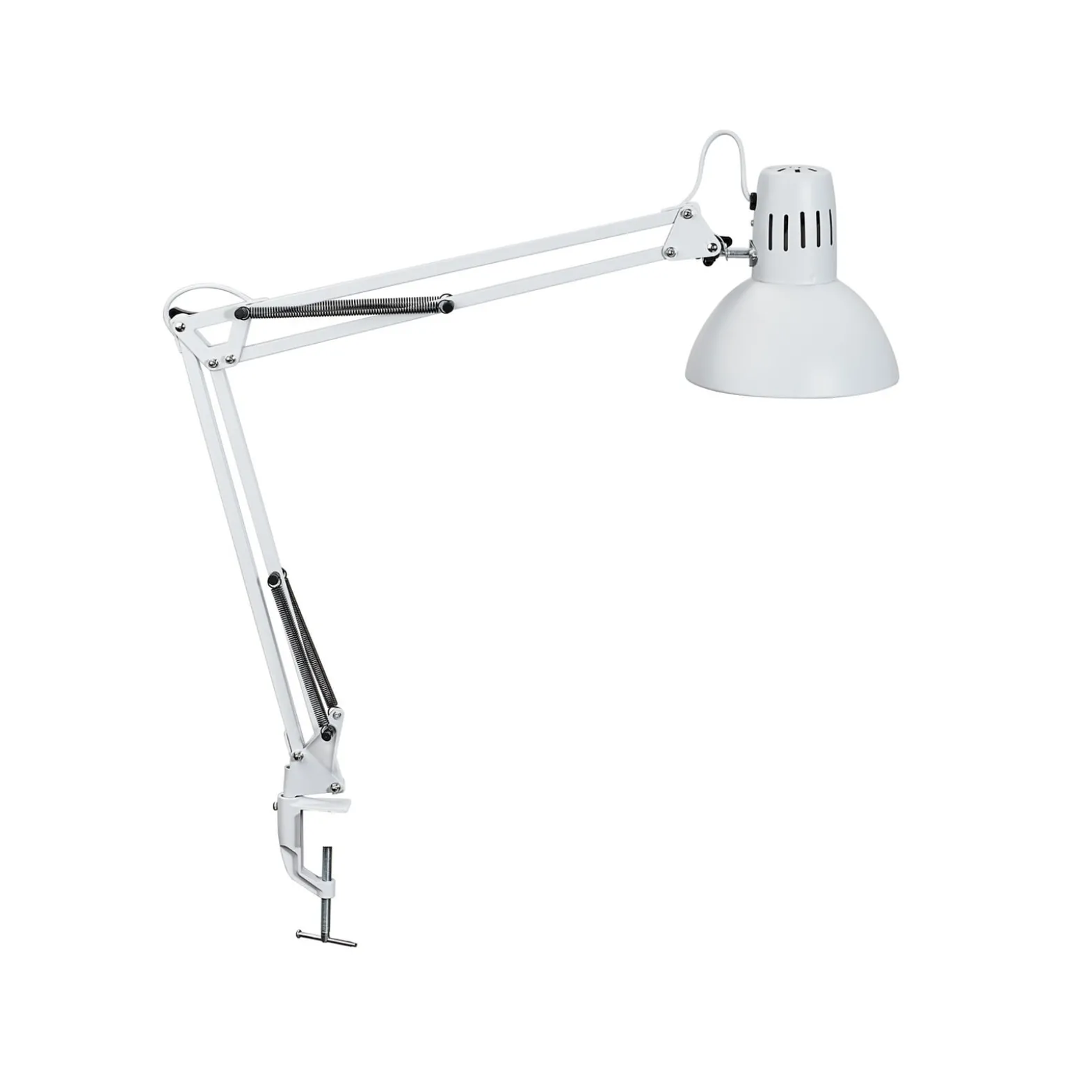 LED-klipsivalaisin MAULstudy, valkoinen, teräs, korkeus 44 cm, E27