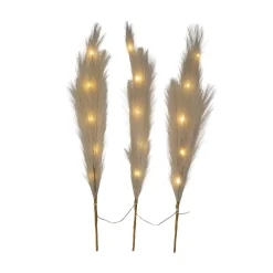 LED-koristejouset Plumes, beige, 3 haaraa, 15-lamppuinen, polyesteriä