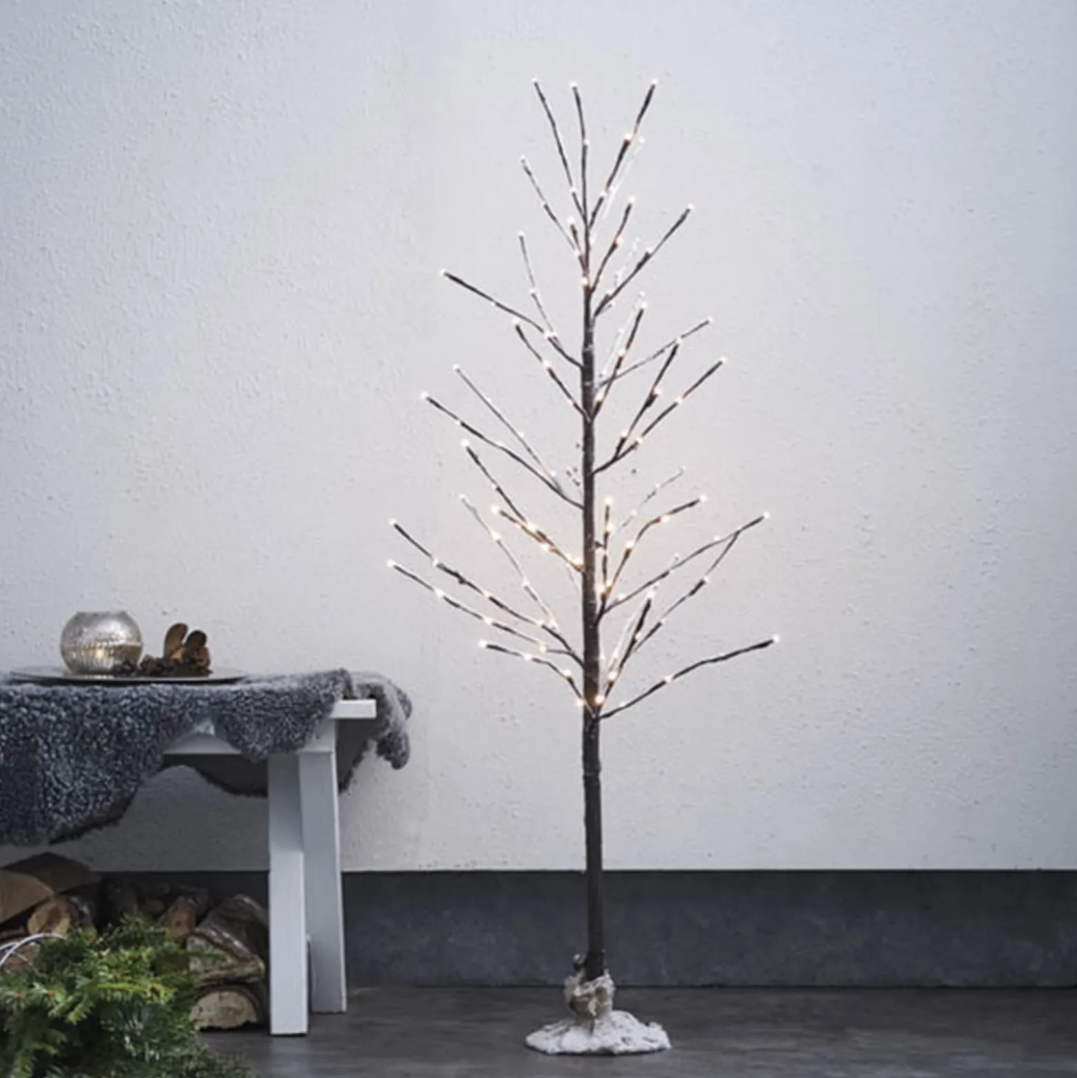 LED koristepuu Tobby Tree IP44 ruskea korkeus 120cm