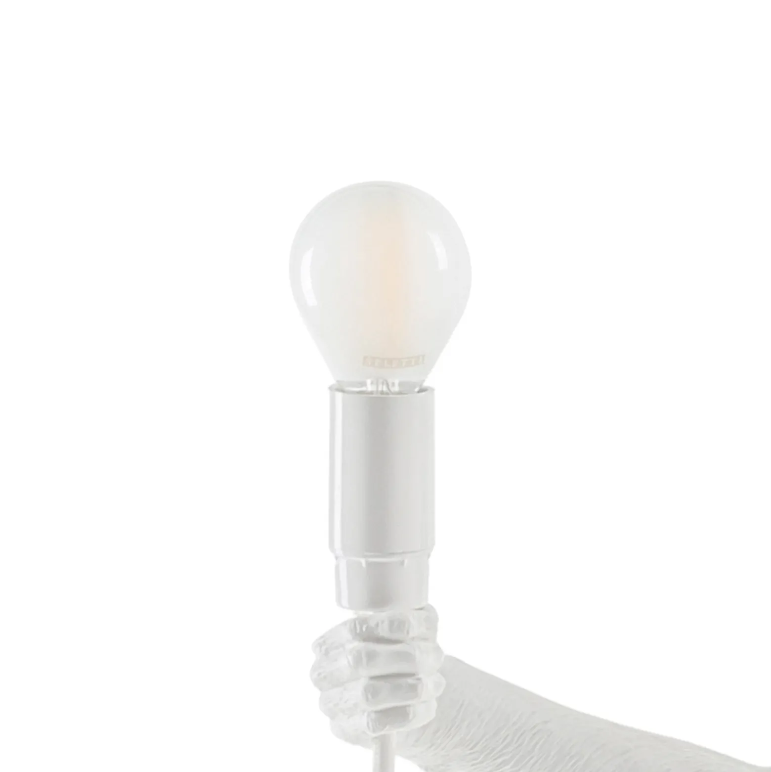LED-koristepöytävalo Monkey Lamp, valkoinen/istuva