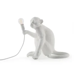 LED-koristepöytävalo Monkey Lamp, valkoinen/istuva