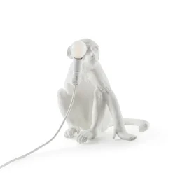LED-koristepöytävalo Monkey Lamp, valkoinen/istuva