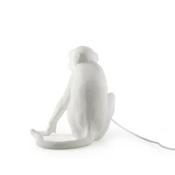 LED-koristepöytävalo Monkey Lamp, valkoinen/istuva