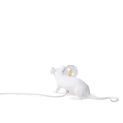 LED-koristepöytävalo Mouse Lamp USB makaava, valk.