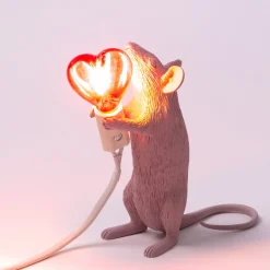 LED-koristepöytävalo Mouse Lamp USB Valentine valk