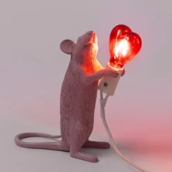 LED-koristepöytävalo Mouse Lamp USB Valentine valk