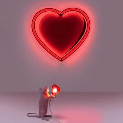 LED-koristepöytävalo Mouse Lamp USB Valentine valk