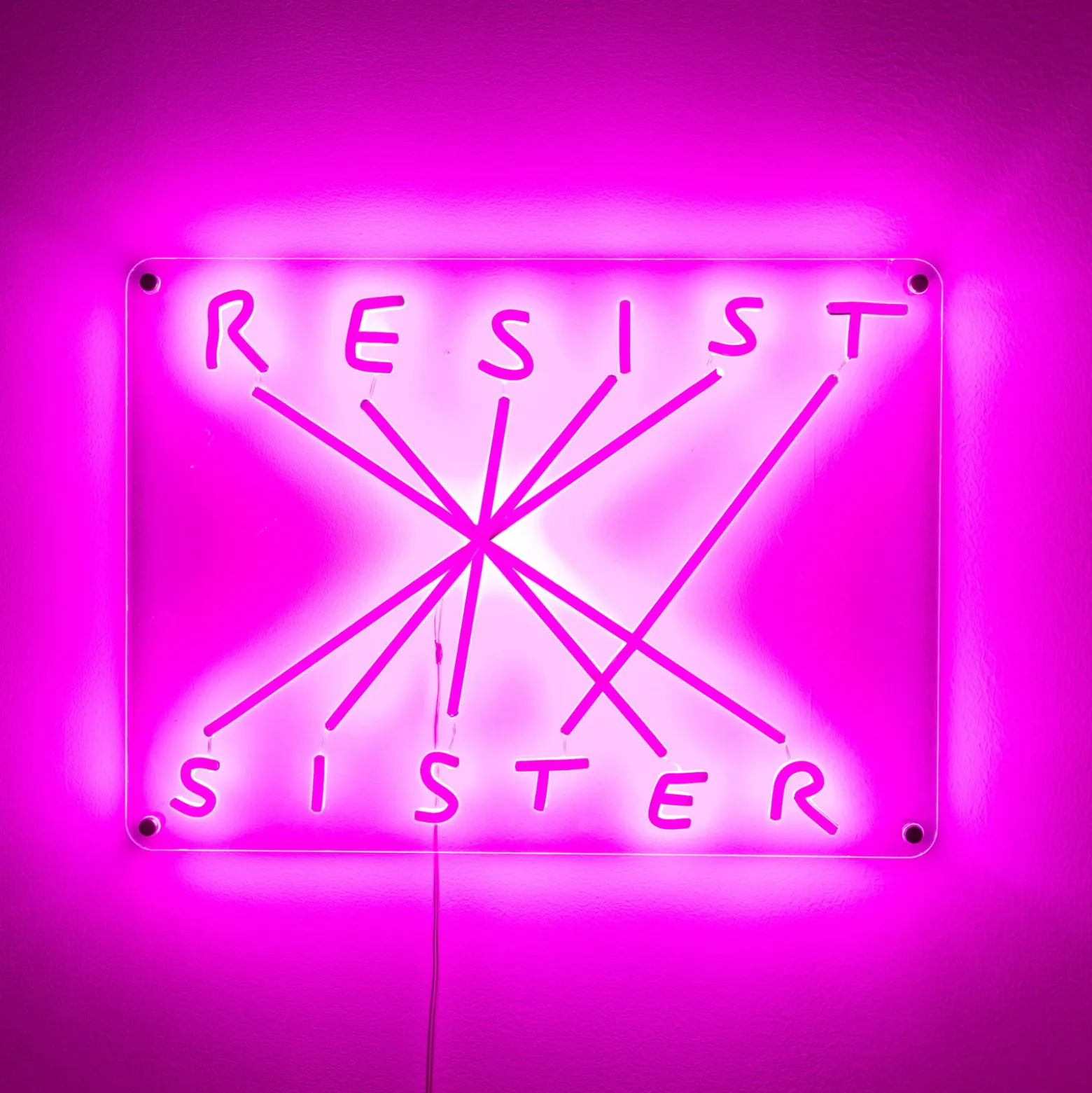 LED-koristeseinävalaisin Resist-Sister, fuksia