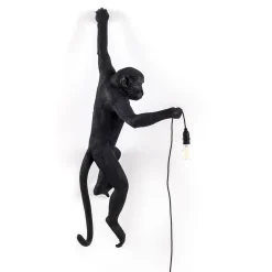 LED-koristeulkoseinävalo Monkey Lamp, vasen, musta