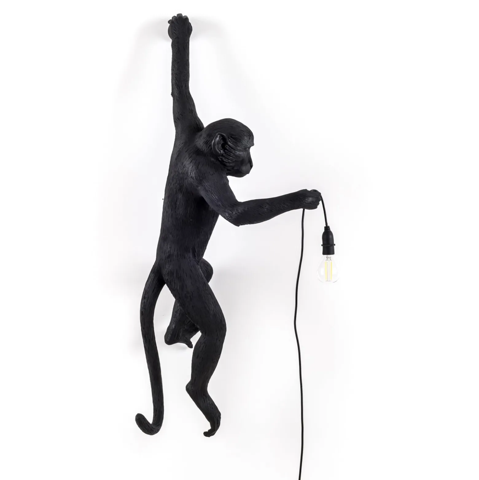 LED-koristeulkoseinävalo Monkey Lamp, vasen, musta