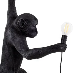 LED-koristeulkoseinävalo Monkey Lamp, vasen, musta