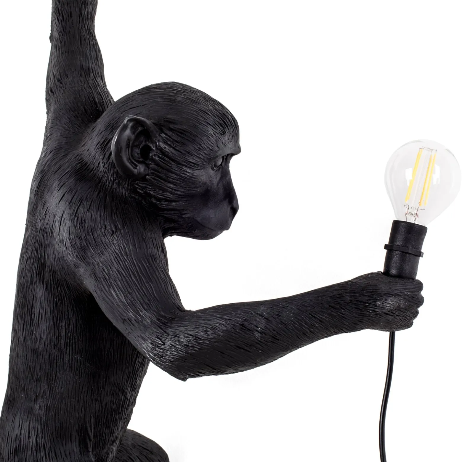 LED-koristeulkoseinävalo Monkey Lamp, vasen, musta