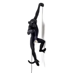 LED-koristeulkoseinävalo Monkey Lamp, vasen, musta