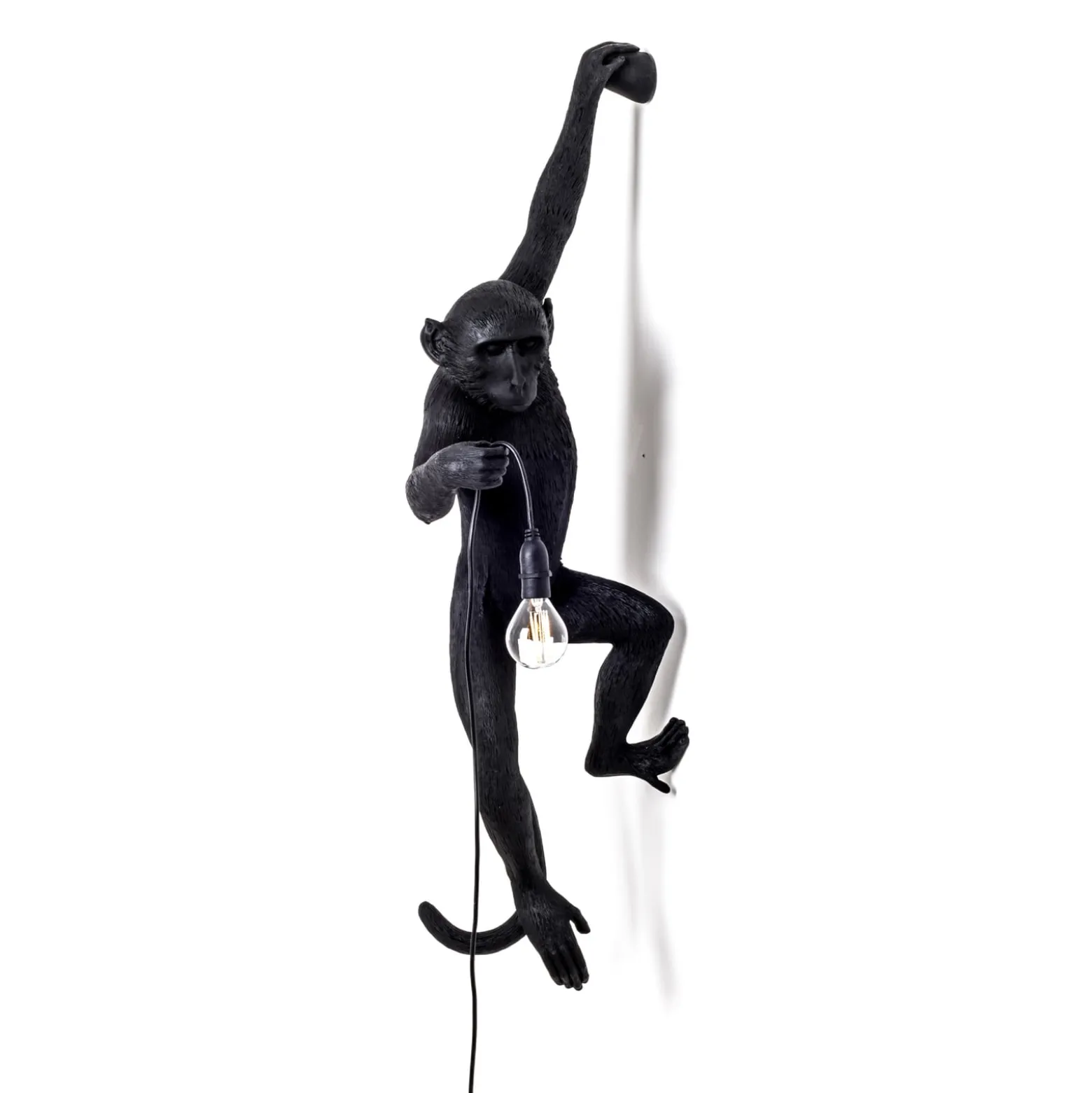 LED-koristeulkoseinävalo Monkey Lamp, vasen, musta