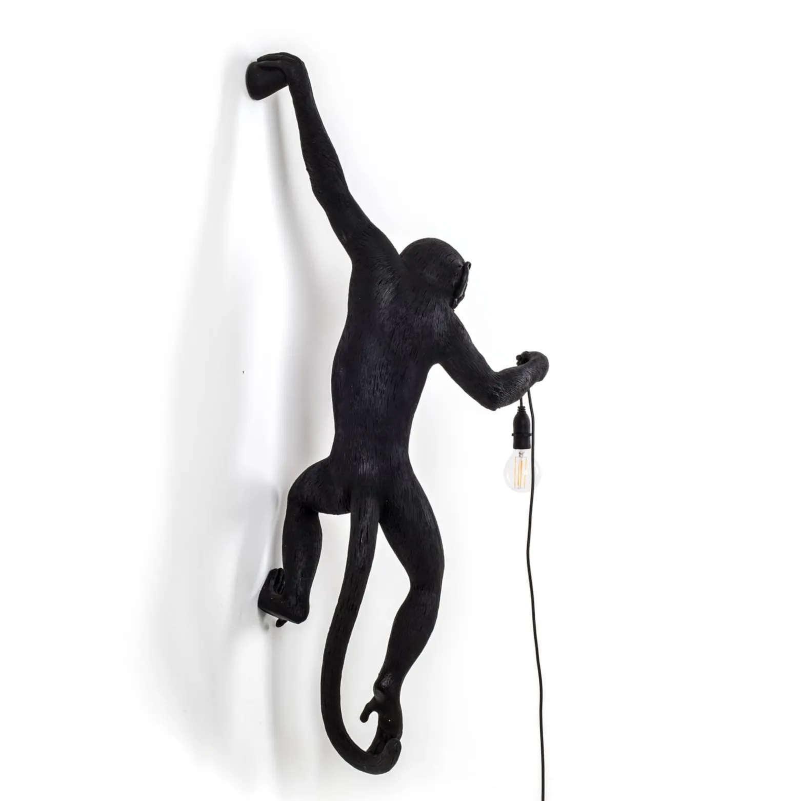 LED-koristeulkoseinävalo Monkey Lamp, vasen, musta