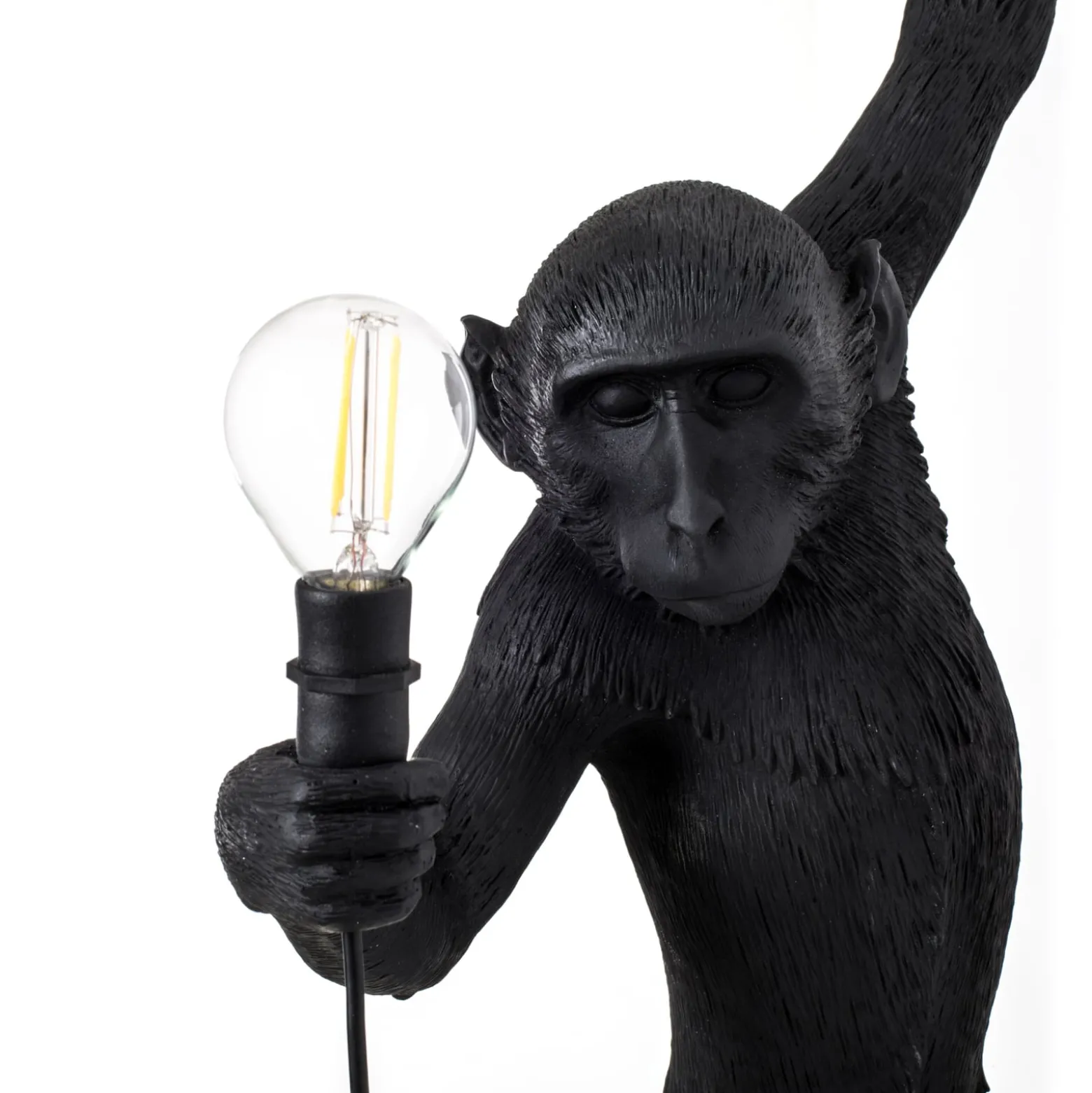 LED-koristeulkoseinävalo Monkey Lamp, vasen, musta