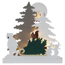 LED-koristevalaisin Forest Friends Karhu ja kelkka
