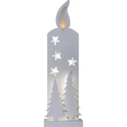 LED-koristevalo Grandy, kynttilä ja kuuset, 50 cm