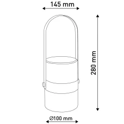 LED-koristevalo Neo sisäkäyttöön, akku, harmaa