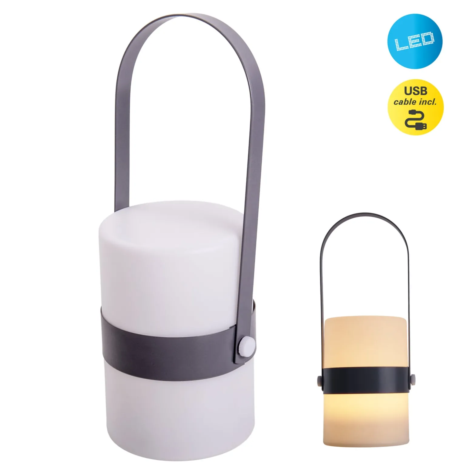 LED-koristevalo Neo sisäkäyttöön, akku, harmaa
