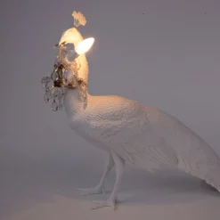 LED-koristevalo Peacock Lamp valk., lasikristalli