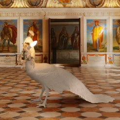 LED-koristevalo Peacock Lamp valk., lasikristalli