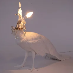 LED-koristevalo Peacock Lamp valk., lasikristalli