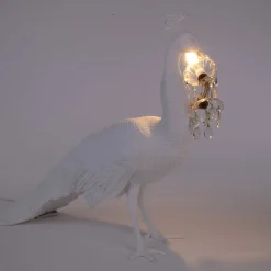 LED-koristevalo Peacock Lamp valk., lasikristalli