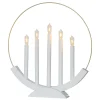 LED-kynttelikkö Brace 5-lamppuinen valkoinen/kulta