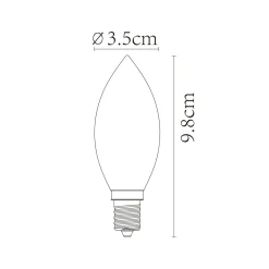 LED-kynttilälamppu E14 3W 2,200K himmennettävä