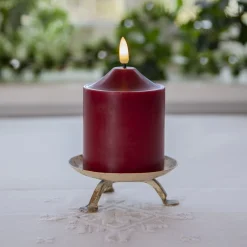 LED-kynttilän liekki, korkeus 12 cm, punainen aito vaha paristokäyttöinen