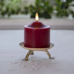 LED-kynttilän liekki, korkeus 9,5 cm punainen aito vaha paristokäyttöinen