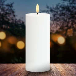 LED-kynttilä Sille, aurinkokäyttöinen, korkeus 20 cm, valkoinen, IP44