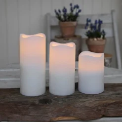 LED-kynttilät ulkokäyttöön, 3 kpl