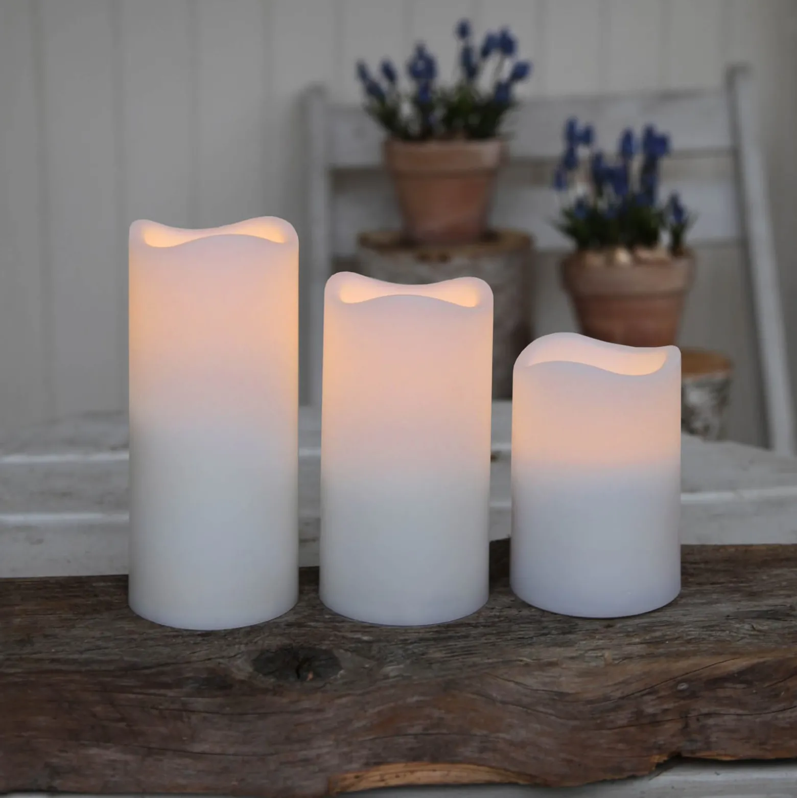 LED-kynttilät ulkokäyttöön, 3 kpl