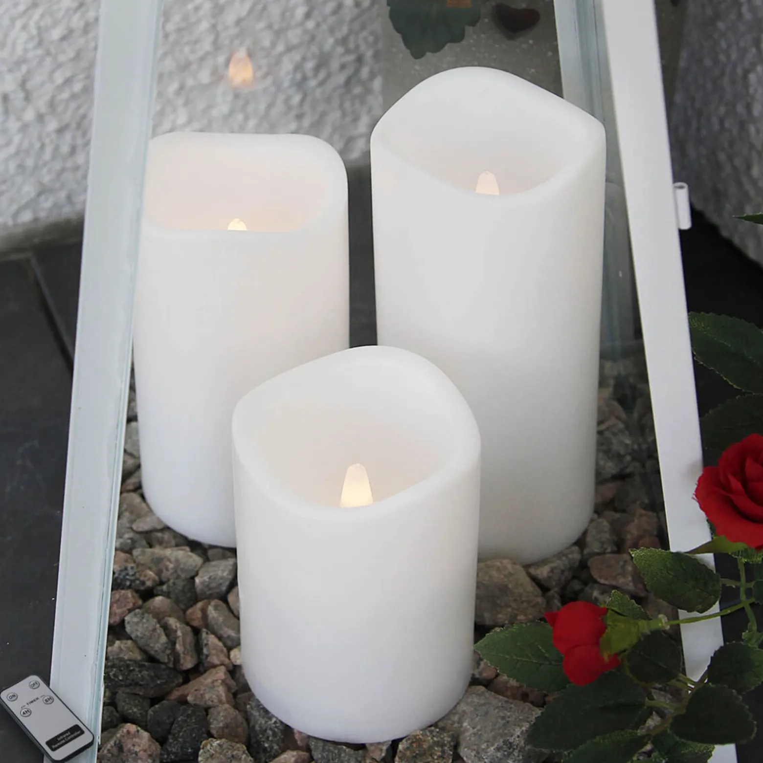 LED-kynttilät ulkokäyttöön, 3 kpl