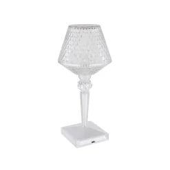 LED ladattava pöytävalaisin Gixi, kirkas/kristalli, CCT