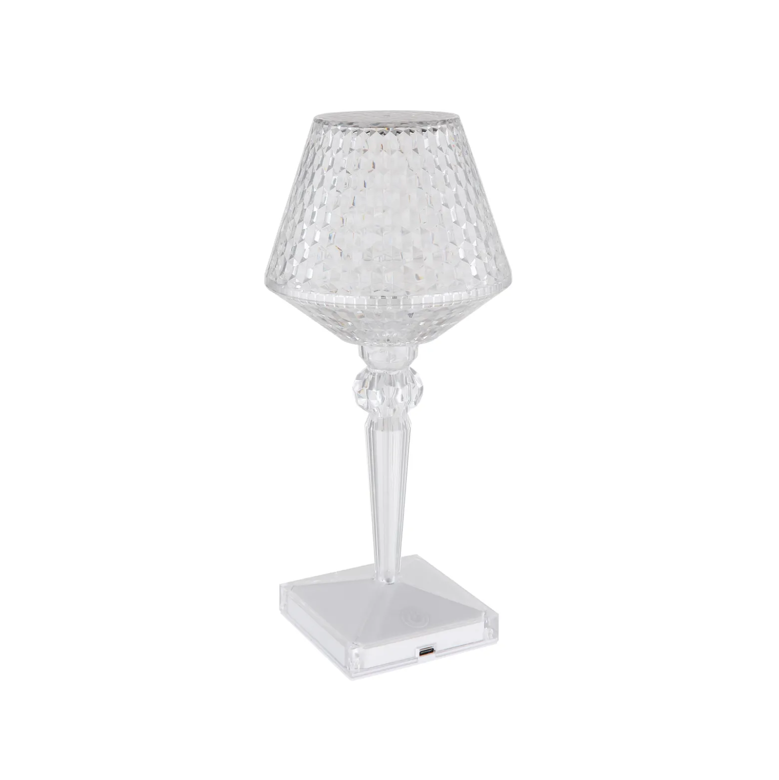 LED ladattava pöytävalaisin Gixi, kirkas/kristalli, CCT