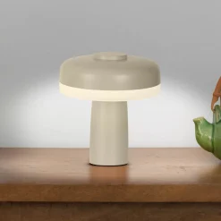 LED ladattava pöytävalaisin Pilu, beige Korkeus 16,5 cm metalli Touchdim