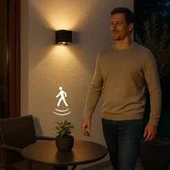 LED-ladattava seinävalaisin Magnetics, musta, USB, liiketunnistin