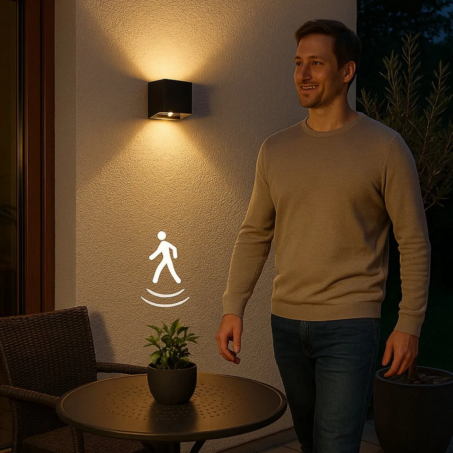 LED-ladattava seinävalaisin Magnetics, musta, USB, liiketunnistin