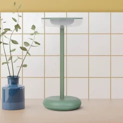 LED-ladattava terassivalaisin Pasi, minttu Korkeus 26 cm Metalli Touch -