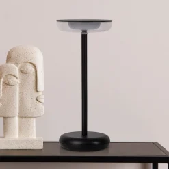 LED ladattava terassivalaisin Pasi musta korkeus 26cm metalli touch