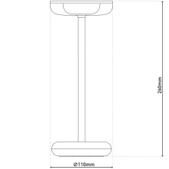 LED ladattava terassivalaisin Pasi musta korkeus 26cm metalli touch