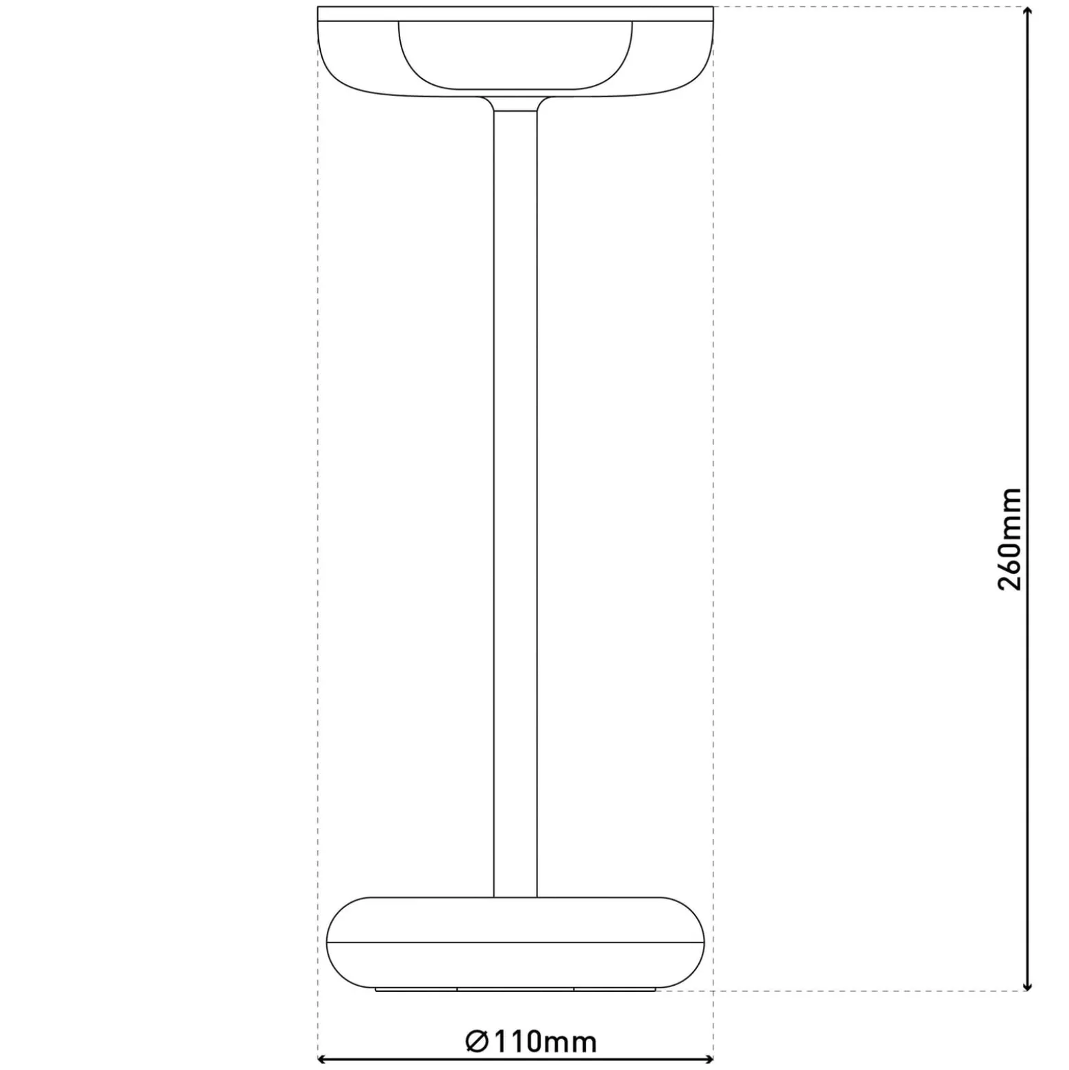 LED ladattava terassivalaisin Pasi musta korkeus 26cm metalli touch