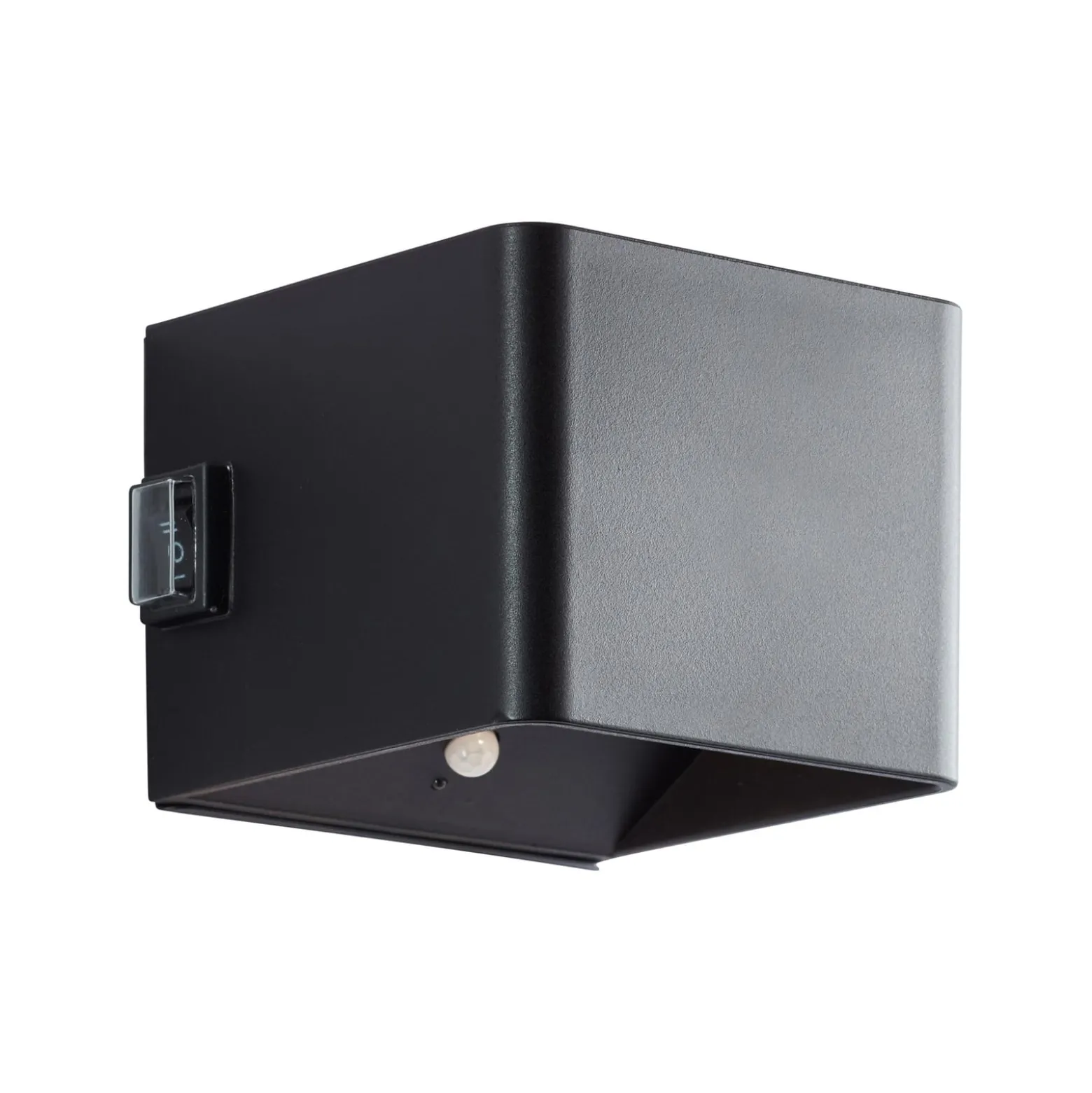 LED-ladattava ulkoseinävalaisin Iseo, musta, leveys 10 cm, anturi