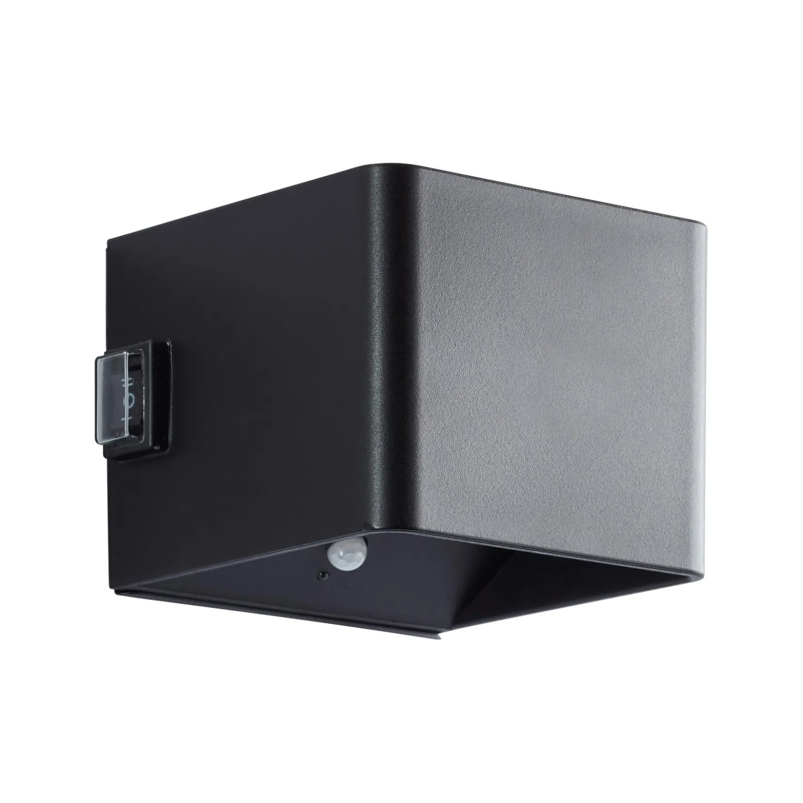 LED-ladattava ulkoseinävalaisin Iseo, musta, leveys 10 cm, anturi