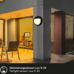 LED ladattava ulkoseinävalaisin 3785015 musta liiketunnistin 17cm